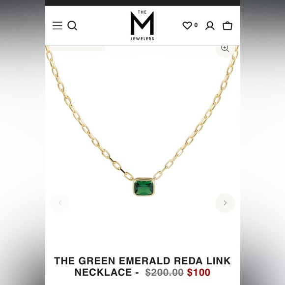 The M Jeweler Emerald Gold Chain Choker Necklace - Picture 3 of 5